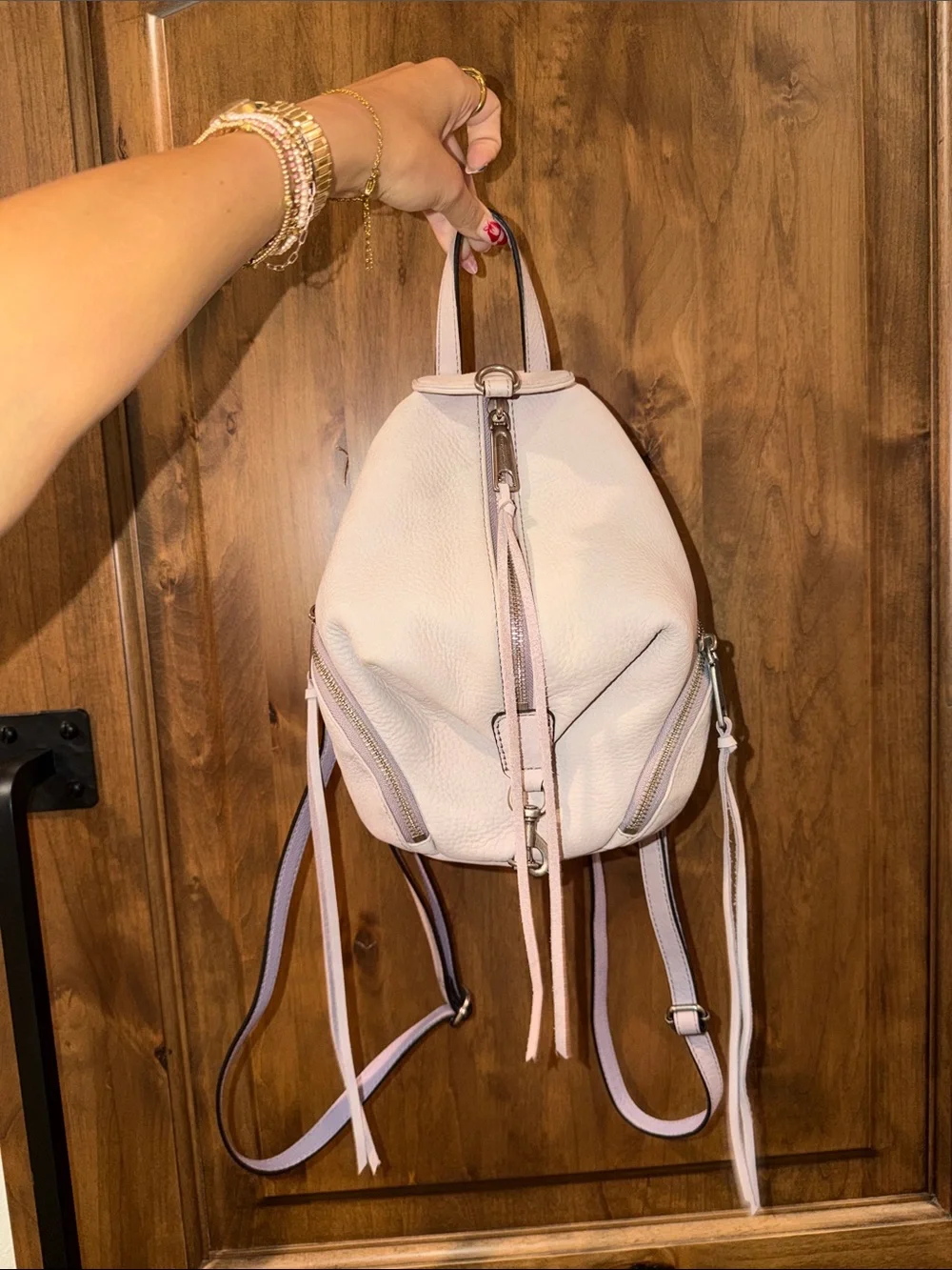 Rebecca Minkoff Blush/purple suede Mini Backpack with silver Hardware used once